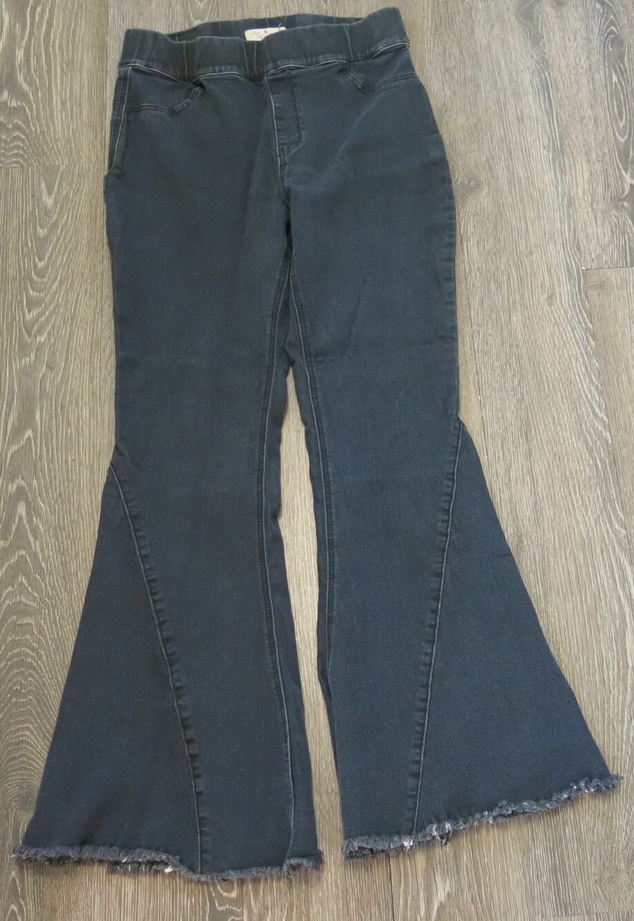 Southern Fried Chics Bell Bottom Jeans Size 2XL Black Fringe Festival Boho Plus